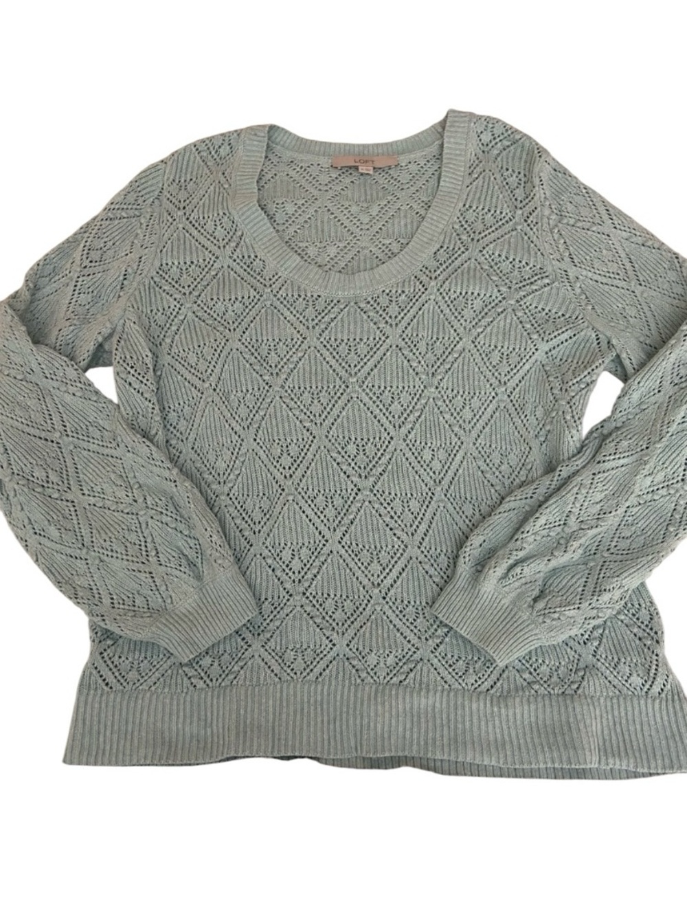 LOFT AQUA COTTON SWEATER SIZE XL